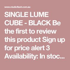 a sign that says single lume cube - black be the first to review this product sign up for price alert 3 available in stock