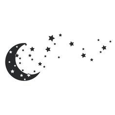 The Decal Guru Moon and Stars Wall Decal | Wayfair Tattoos Infinity, Star Wall Decals, Celtic Tattoos, Star Wall, Star Tattoos, Skull Tattoos, Moon And Stars