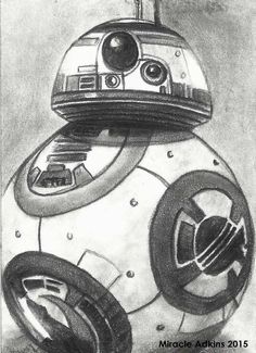 a drawing of a star wars bbg robot