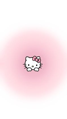 an image of a hello kitty wallpaper in pink and white with the word hello kitty on it