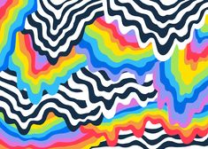 an abstract background with multicolored wavy lines