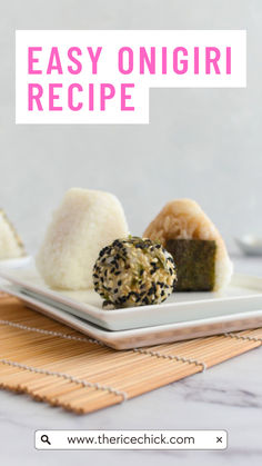 an easy onigiri recipe with rice balls and sushi