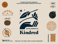 various logos and stickers for knitting