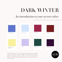 Dark Winter Palette, Dark Winter Color Palette, Wardrobe Color Guide, Outfit Building