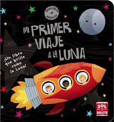 an image of a children's book cover with a rocket and stars in the background