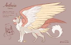 an animal with wings on it's back and the words antheia above it