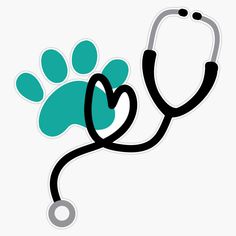 a stethoscope with a heart and paw on it