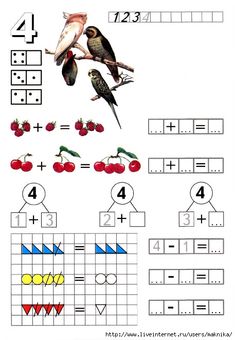 the worksheet is filled with numbers and birds