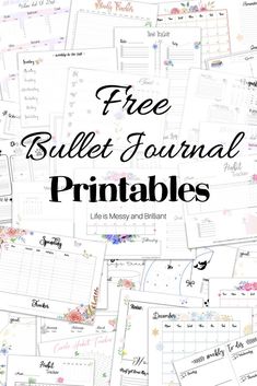 Are you looking for a way to get your life organized? Check out these colorful FREE bullet journal printables that will help you track everything from weekly spreads to college work. These beautiful PDF printables are designed with feminity and organization in mind. Get your planner organized today! Journal Printables Templates, Free Bullet Journal Printables, Get Your Life Organized, Journal Printables Free, Daily Bullet Journal, Simple Daily Planner, Free Planner Templates, Daily Planner Printables Free, Weekly Planner Free Printable