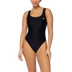 Reebok's Athletic Square-Neck Tank Suit Features Wide Shoulder Straps For Security, Perfect For Active Beach Days, Water Sports And Laps In The Pool.Mpn: J423068 Size: Xlus Color: Black Age Group: Adult Gender: Female Material: Polyester (100% Recycled), Spandex; Lining: Polyester (100% Recycled) Weight: 1 Lb Sporty Scoop Neck Swimwear Bodysuit, Sporty Scoop Neck Bodysuit For Swimming, Black Scoop Neck Swimwear For Sports, Black Scoop Neck Sports Swimwear, Casual Scoop Neck Bodysuit For Swimming, Pink Tankini, Sporty Swim, Tankini Swim Tops, Swim Tankini