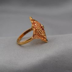 22k Yellow Gold Ring, 22kt Real Gold Indian Handmade Jewelry Christmas Gift | eBay Yellow Gold Temple Jewelry Rings For Formal Events, Formal Yellow Gold Temple Jewelry Rings, Elegant Rectangular Gold Ruby Ring, Elegant Gold Ruby Ring With Rectangular Shape, Intricate Design Yellow Gold Ruby Ring As Gift, Gold Ruby Ring With Temple Jewelry Style, Yellow Gold Ruby Ring With Intricate Design As Gift, Intricate Design Ruby Ring In Yellow Gold As Gift, Intricately Designed Yellow Gold Ruby Ring As Gift