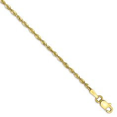 1.8mm, 10k Yellow Gold Lightweight D/C Rope Chain Anklet, 10 Inch Handmade Fine Jewelry, Chain Anklet, Anklet Jewelry, Fine Jewelry Gift, Selling Jewelry, Rope Chain