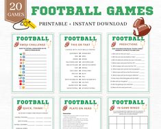 printable football games for kids to play in the game room or on the field