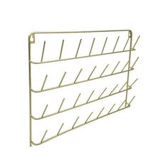 a metal rack with four hooks on it