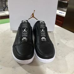 Women Size Nike Air Jordan 1 Low Slip On Shoes Sneakers Black/ White Av3918-001 Brand New Black Synthetic Slip-on Sneakers With Branded Insole, Black Low-top Slip-on Sneakers With Perforations, Black Jordan Shoes With Perforated Round Toe, Synthetic Jordan Shoes With Perforations, Black Leather Skate Shoes With Perforations, Black Low-top Slip-on Sneakers With Cushioned Footbed, Black Slip-on Sneakers With Perforations And Round Toe, Black Low-top Jordan Shoes With Perforations, Black Jordan Shoes With Perforations For Streetwear