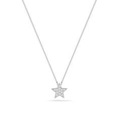 We're seeing stars! Our Julianne Himiko gold and diamond star necklace is what celestial dreams are made of. This single star pendant is adorned with pavé-set diamonds and hangs on a delicate diamond cut cable chain. Delicate and dainty, this charming necklace is perfect for layering. This is the must-have piece for all the Astrology lovers out there. It is available in 14k white, yellow, and rose gold with a spring-ring clasp and a sparkling mini-chain. The pendant is always white gold to show Diamond Star Necklace, Dana Rebecca Designs, Diamond Star, Diamond Pendant Necklace, Star Pendant, Star Necklace, Diamond Cut, Ring Bracelet, Cable Chain