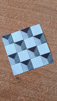 a piece of paper that has been cut into squares