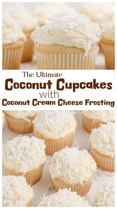 These ultimate coconut cupcakes with coconut cream cheese frosting are the perfect springtime dessert and ideal for a birthday celebration. Bursting with coconut milk, shredded coconut, coconut rum, and coconut extract, each bite is a coconut lover's dream. Topped with creamy coconut cream cheese frosting, they’re sure to impress at your next gathering or Easter celebration. If you love coconut, this easy cupcake recipe is a must-try! via @cmpollak1