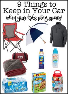 the 9 things to keep in your car when you're kids play sports with