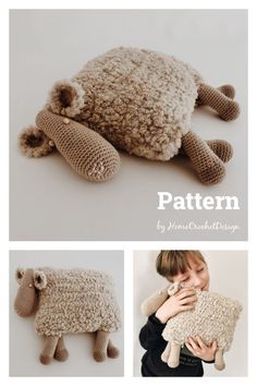 Amigurumi Pillow Animal, Free Amigurumi Plush Pattern, Sheep Pillow Pattern, Crochet Pillow Animal, Crochet Pillow Pet, Crochet Baby Pillow, Plush Yarn Crochet Patterns, Crochet Animal Pillow, Plush Crochet Pattern Free