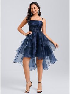 JJ's House Sequins Appliques Lace Organza Straight Fall Spring Summer Ball-Gown/Princess General Plus Back Zip Vintage Little Black Dresses Sweet & Flow High Low Elegant Tiered Prom Coquette Dark Navy Height:5.8ft（176cm） Bust:32in（82cm）Waist:24in（61cm）Hips:35in（89cm. #JJ's House #Sequins #AppliquesLace #Organza #Straight #Fall #Spring #Summer #BallGownPrincess #General #Plus #BackZip #Vintage #LittleBlackDresses #Sweet&Flow #HighLow #Elegant #TieredProm #Coquette #DarkNavy High Low Homecoming Dresses, Dresses For Dances Middle School, Winter Ball Dresses High School, Winter Formal Dresses For Teens, Prom Coquette, Middle School Formal Dresses, Dark Blue Hoco Dress, Blue Grad Dresses, Hoco Dress Short