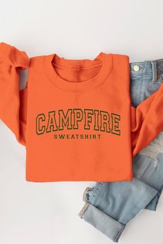 Campfire Sweatshirt Graphic Fleece Sweatshirts.Unisex Crew Neck Long Sleeve Sweaters Knits.Crafted from premium materials, tailored to your lifestyle, ensuring a comfortable fit for any occasion.Family Group Uniforms Birthday Party Gift Concert Festival Events.High Quality Direct To Film Printed Graphic Design.50%COTTON,50%POLYESTERNICARAGUAMade In: Nicaragua Casual Fleece T-shirt For Fall, Orange Ribbed Cuffs Sweatshirt For Fall, Sporty T-shirt With Ribbed Cuffs For Fall, Winter Crew Neck T-shirt For Loungewear, Varsity T-shirt For Winter, Cozy Orange Crew Neck Top, Sporty T-shirt For Fall Loungewear, Comfy Long Sleeve Outdoor Sweatshirt, Comfy Long Sleeve Sweatshirt For Outdoor