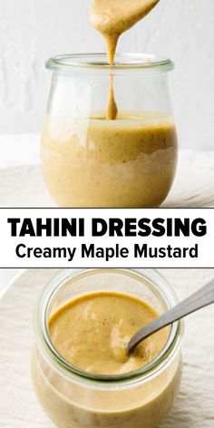 Maple mustard tahini dressing Creamy Maple Dressing, Tahini Mustard Dressing, Honey Tahini Dressing, Tahini Maple Dressing, Keto Honey Mustard Dressing, Maple Mustard Dressing, Maple Vinaigrette Dressing, Downshiftology Recipes, Maple Mustard Vinaigrette