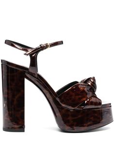 brown patent calf leather tonal design platform sole high block heel buckle-fastening ankle strap branded leather insole Brown Platform Heels, Italian Heels, Pretty Shoes Sneakers, Sandals Brown, Brown Heels, Platform Sandals Heels, Brown Sandals