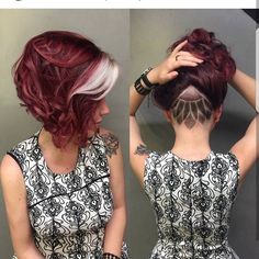 Short red hair cut. Nice!!! - Dope HairstylesBeehash Boston (@imallaboutdahair) on Instagram: “A little undercut design by @alexandre_takao on this amazing color. Last time I posted this photo…” Short Red Hair, Edgy Short Hair, Penteado Cabelo Curto, Undercut Hairstyles, Brunettes, Hair Dos, Purple Hair, Hair Designs