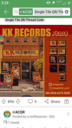 an image of a storefront with the words kk records on it