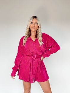 Bring a burst of upbeat style to any event with the Going For Glam Dress. With a classic collared neckline and a pleated skirt, this bright and vibrant piece is elevated with a waist buckle detail to turn heads and make a statement. Soft and stretchy, this mini fit is both trendy and chic, perfect for concerts, festivals, dinner, and of course, bachelorette parties. 100% Polyester Hand wash cold. Spring Pleated Belted Dress For Party, Collared Belted Dress For Day Out, Spring Party Dresses With Collared Neckline, Date Night Belted Collared Shirt Dress, Belted Collared Shirt Dress For Date Night, Collared Belted Shirt Dress For Date Night, Spring Party Pleated Dress With Belt, Summer Party Dress With Collared Neckline, Spring Party Pleated Belted Dress