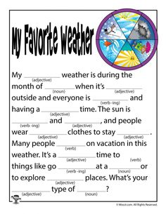 the weather worksheet for students to learn how to read and understand what it is