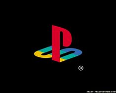 the playstation logo is shown on a black background, and it appears to be in color