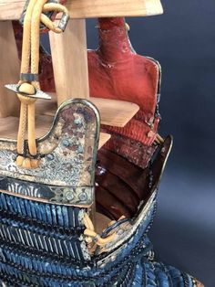 a boat made out of fabric and wood