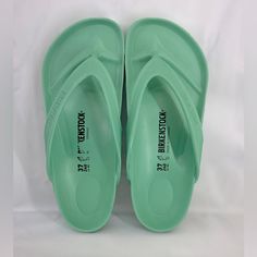 New With Out Box Birkenstock Size 37 Honolulu Sandals Jade Color Sticker Removed Some Of The Logo From One Sandal I Ship Items Out Every Day So Expect A Quick Delivery! Please Feel Free To Ask Any Questions You May Have Green Synthetic Casual Flip Flops, Casual Green Synthetic Flip Flops, Green Casual Synthetic Flip Flops, Comfortable Green Flat Flip Flops, Green Comfortable Flat Flip Flops, Green Casual Slip-on Flip Flops, Casual Green Slip-on Flip Flops, Comfortable Green Flip Flops With Textured Footbed, Green Flip Flops With Textured Footbed