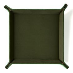 an empty green tray on a white background