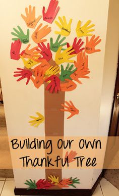 a sign that says building our own thank tree