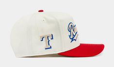 The Shoe Palace Exclusive Texas Rangers 950AF Snapback Men's Hat in vibrant white & red is a standout accessory for any fan. Featuring the iconic Texas Rangers logo embroidered on the front, this cap combines team pride with stylish design. Its adjustable snapback closure ensures a comfortable fit for all-day wear. Throwback White Hat For Streetwear, White Flat Brim Baseball Cap For Game Day, Sporty White Snapback Hat With Flat Brim, Collegiate White Hat With Flat Brim, Classic White Baseball Cap With Logo Patch, White Collegiate Hat With Flat Brim, White Collegiate Baseball Cap For Streetwear, Collegiate White Flat Bill Hat, Throwback White Snapback Baseball Cap