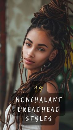 Looking to redefine your dreadhead look? Click for 19 nonchalant and effortlessly cool dreadhead styles. 🌟💆‍♂️✨ #Dreadhead #HairStyle #NonchalantLooks #CoolDreads #StyleInspiration Rough Locs Hairstyles, Dread Hair Styles For Women, Synthetic Dreads Styles, Older Woman Dreadlocks, Dreadhead Styles, Loose Dreads, Female Dreads Hairstyles, Nonchalant Dreadhead