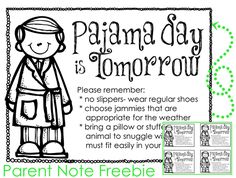 Pajama Day At School, Preschool Alphabet, Notes To Parents, Winter Projects, Pajama Day