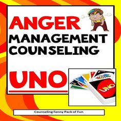 an anger management book with the title's image in red and yellow, on top of