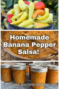 homemade banana pepper salsa recipe with step by step instructions