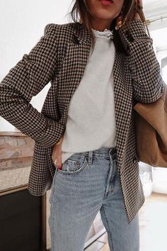 Fall Dressing, Trendy Winter Fashion, Fall Fashion Coats, Fall Trends Outfits, Plaid Coat, Long Sweater, Mode Inspo, Plaid Blazer