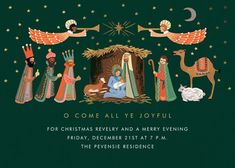 a christmas card with an image of the birth of jesus