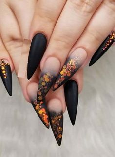 Are you looking for latest nail designs? There are so many options in nail designs as you can see here the most beautiful adorable ideas of long nail arts and designs for bold ladies. French Manicure Long Nails, Glitter Gradient Nails, Nail Art Halloween, Long Nail Art, Latest Nail Designs, Stiletto Nail Art, Pumpkin Nails, Stiletto Nails Designs, Flower Nail Designs