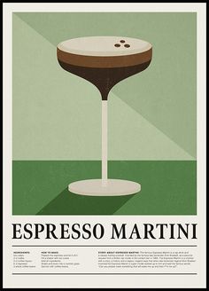 a poster with the words espresso martini on it