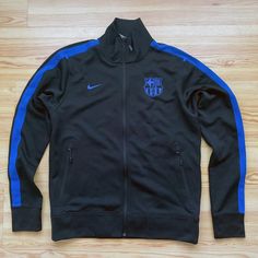 Brand New Fc Barcelona 11/12 Authentic N98 Jacket. Size Is Men's Large. Length From Top To Bottom Without Collar Part Is About 27.5in. Armpit To Armpit Is About 22in. Fc Barcelona Jacket, Barcelona Jacket, Soccer Tracksuit, Windrunner Jacket, Nike Fit, Hooded Jacket Men, Nike Nfl, Nike Elite, Nike Tech Fleece