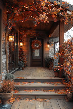 60 Whimsical Fall Decor Ideas to Add a Touch of Magic Fall Porches, Fall House, Ebook Promotion, Fall Front Porch Decor, Fall Decor Ideas, Halloween Decorating, Fall Front Porch, Fall Decoration