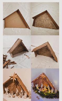 Cardboard Manger Diy, Diy Crib For Christmas, Diy Crib Christmas, How To Make A Manger For Nativity Scene, Navity Scene Ideas Diy, Crib For Christmas, Betlehem Diy, Nativity Scene Decor Ideas, Diy Nativity Stable