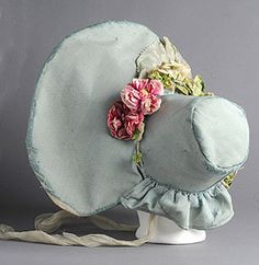 1830s bonnet 1830s Fashion, Historical Hats, Victorian Hats, Antique Hats, Doll Hat, 자수 디자인, Antique Clothing, Historical Costume, Historical Dresses